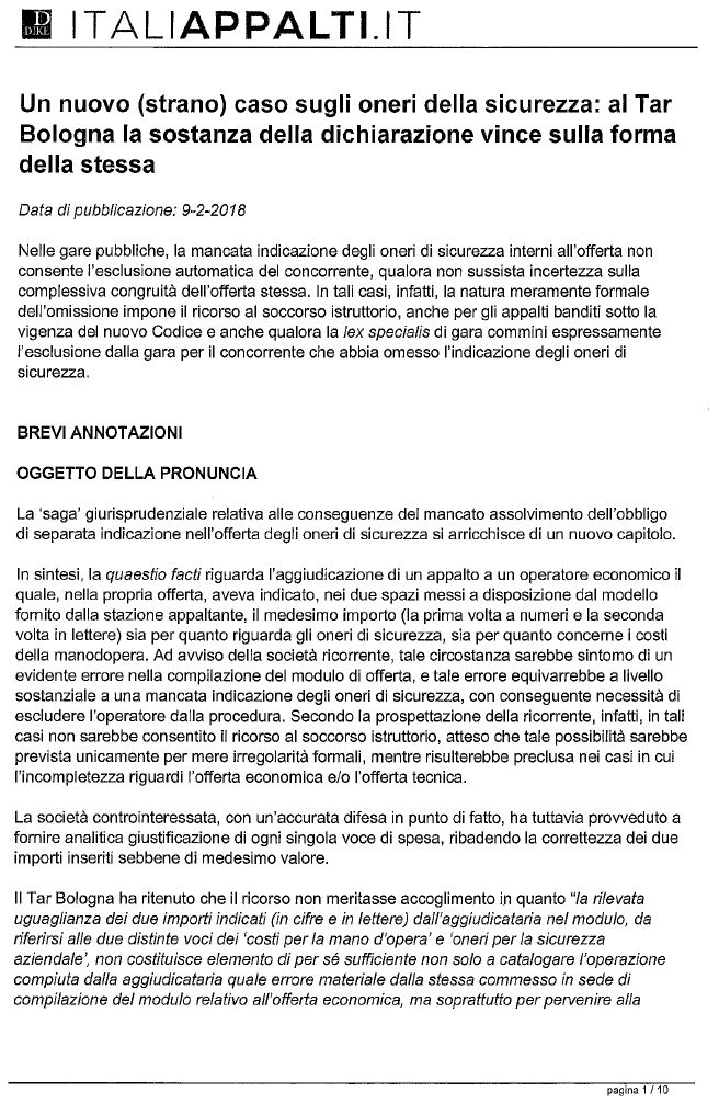 Articolo su Appalti.it - DIKE